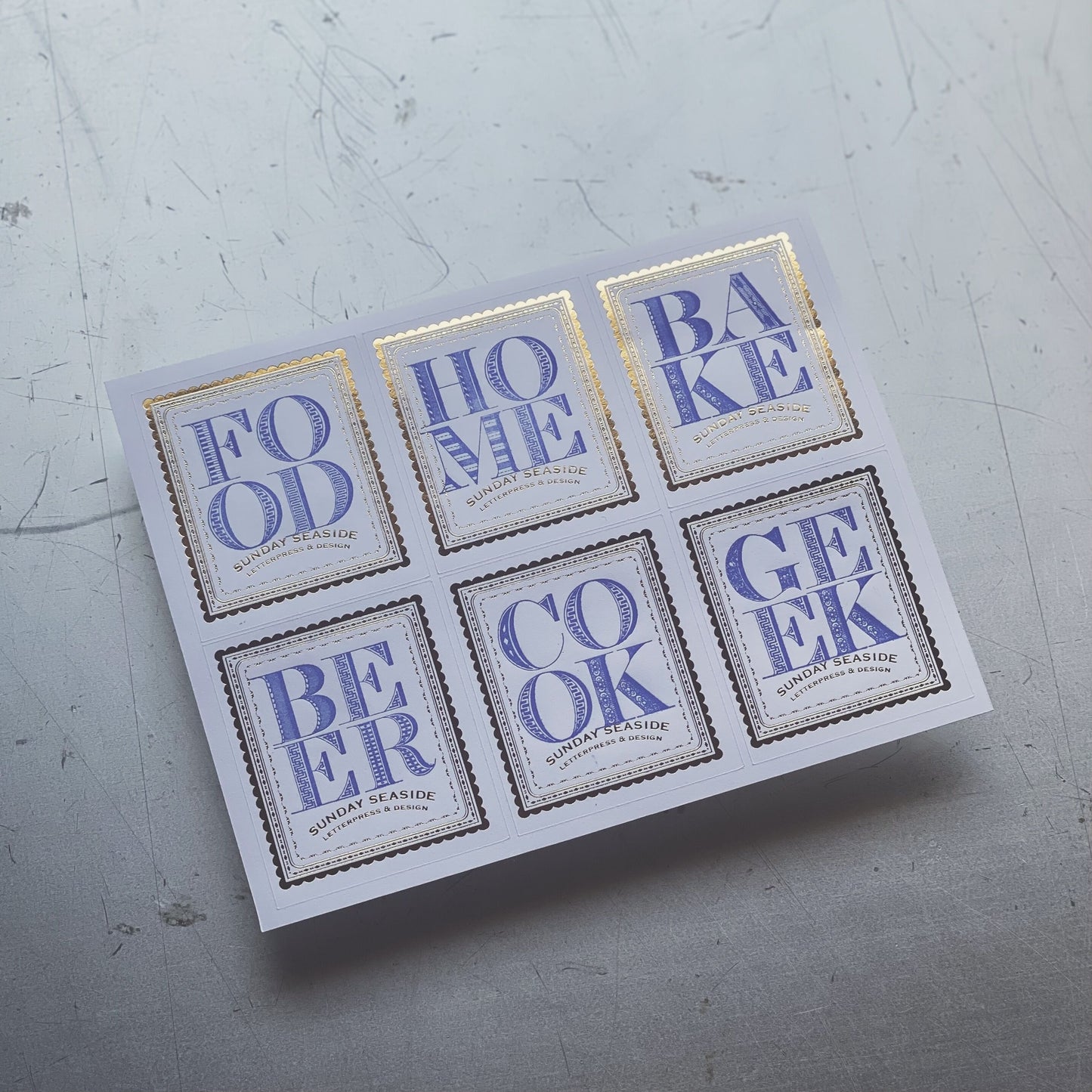 4文字シール-Letterpress Sticker